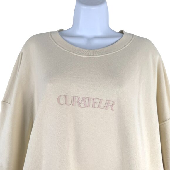 Daily Drills Curateur Oversized‎ Sweatshirt Womens M/L Ivory Cream NWT TP-3428 - Picture 4 of 11